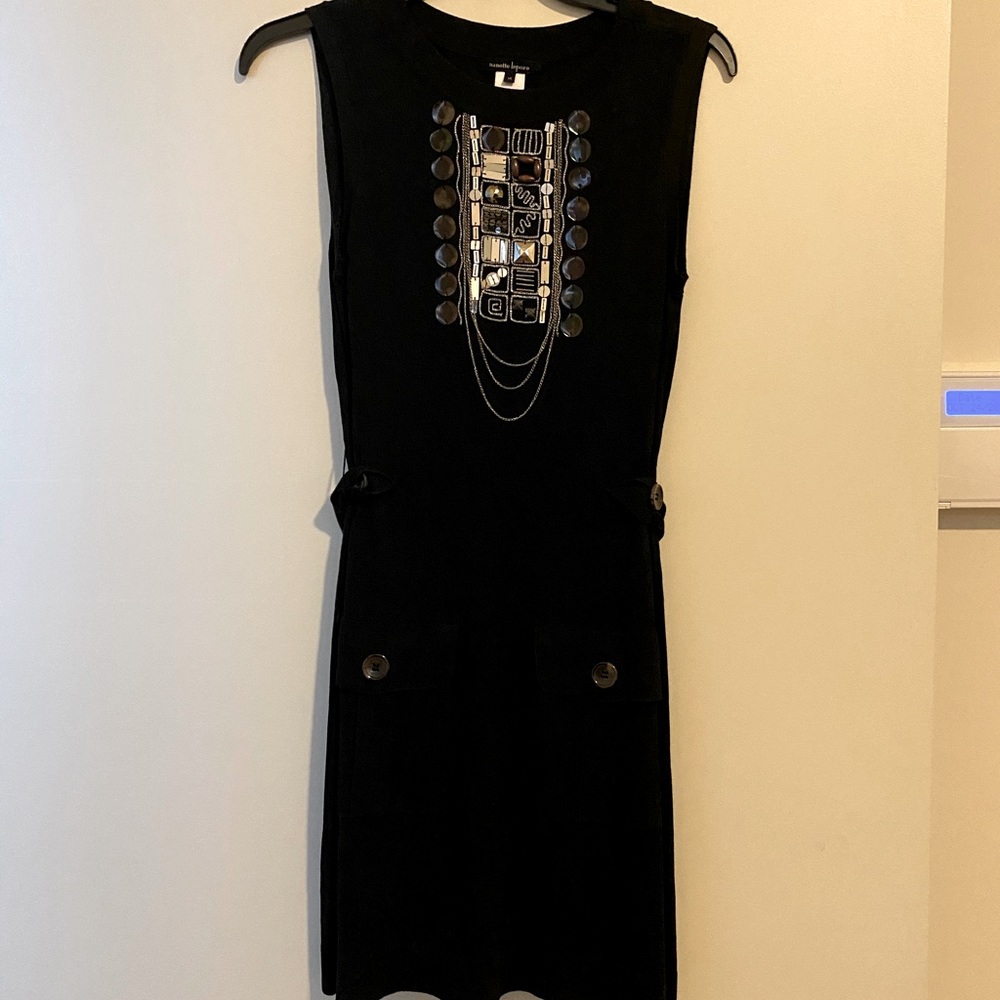 Nanette Lepore Little black dress chain and bead M